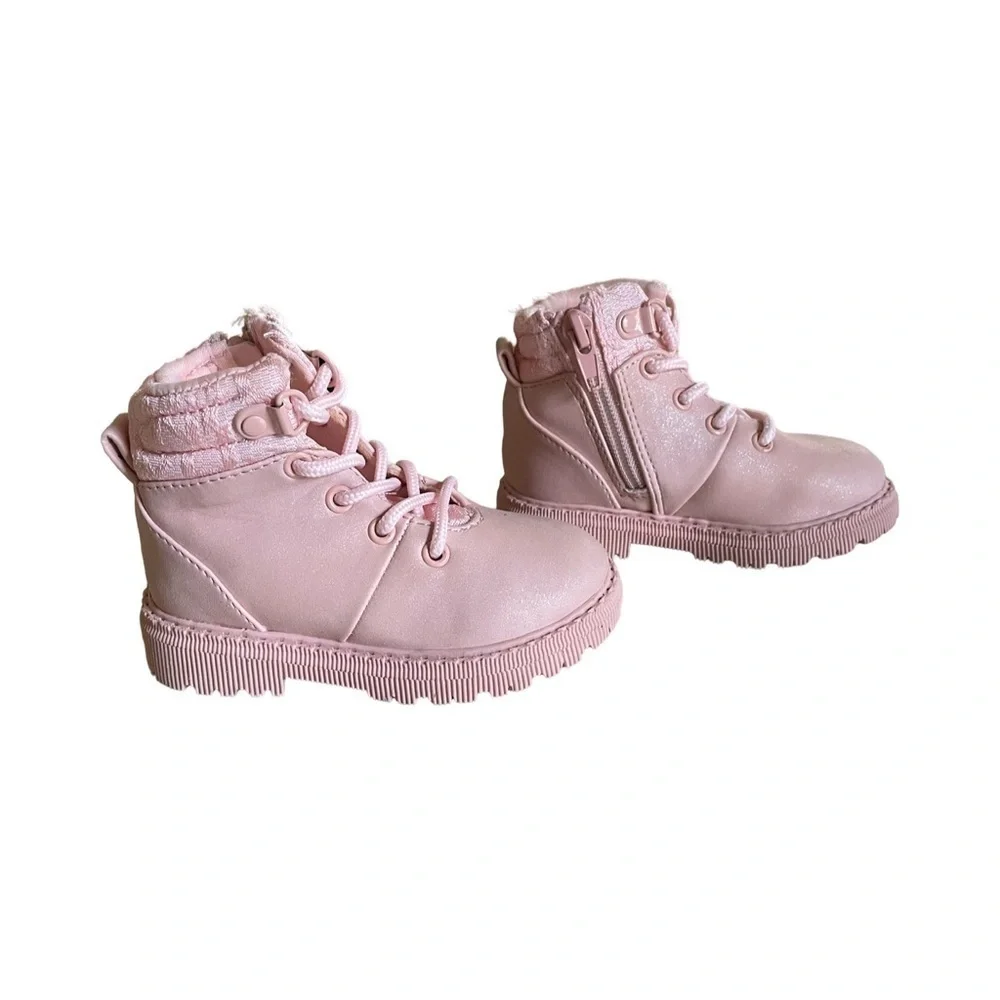 DKNY Girls Shimmer Pink Boots Size 5